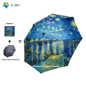 Parapluie Paradise 23 pouces Parapluie Upf 50 d'occasion extérieur à trois plis avec logo Imprimés de logo personnalisés - Product Image 1