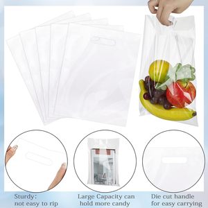 Clear Plastic Gift <b>Bags</b> 12x15 Inch With Die Cut Handle For Gift Packaging Retail Shopping <b>Medium</b> <b>Size</b> - Product Image 5