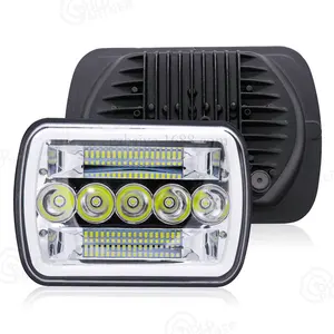 Lwl081 lâmpada retangular quadrada, 5x7, 7 polegadas, led, 103w, luz de seta, h4, para jeep wrangler chevrolet gmc ford nissan