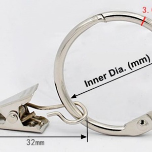 YIWANG - Anillo de Cortina Abierto de 1.2 Pulgadas con Clip Metálico para Cortinas - Product Image 4