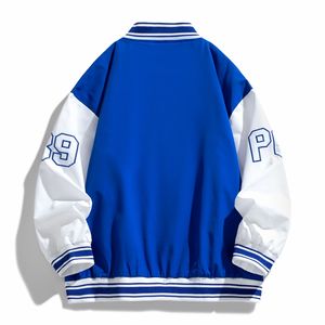 Customized logo <b>Jacket</b> <b>Flying</b> <b>jacket</b> American retro PU <b>leather</b> stitching baseball uniform loose casual collar baseball uniform - Product Image 5