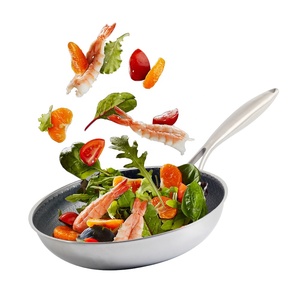 <b>Induction</b> Stovetop Compatible, SHoneycomb Coating Tri-Ply Stainless Steel Frying <b>Pan</b> - Product Image 2
