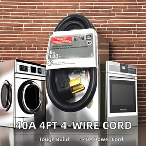 Srdt/drt 4/5/6 ft 125V PVC <span class=keywords><strong>AC</strong></span> dây điện nhiệm vụ nặng nề 4 chân 40 AMP srdt 4 dây phạm vi dài chúng tôi dây điện - Product Image 5