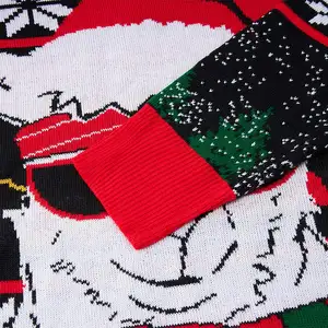 Nanteng, patrón de Alpaca transfronterizo personalizado con gafas de sol, puños roscados, suéter feo para adultos para mujer, suéter de Navidad