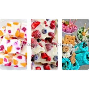 Machine à glace roulée professionnelle pour restaurants, pour la préparation de glaces aux fruits, au lait, aux noix et au yaourt - Product Image 3