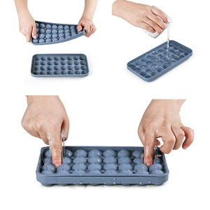 Meistverkaufte Lebensmittelqualität Leicht zu Lösende Runde Eiswürfelform Wiederverwendbare Silikon 32-Fach Mini-Kreis-Eisballform für Gefrierschrank - Product Image 6