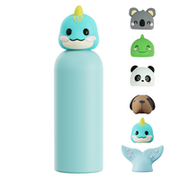 Bouteille d'eau isotherme en acier inoxydable pour enfants, design 3D dessin animé, logo personnalisé OEM ODM, vente en gros