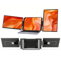 Moniteur portable JAVODA 14 pouces 1200P, double écran IPS, 60Hz, temps de réponse de 8 ms, ordinateur portable de jeu avec haut-parleur intégré, type-C