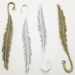Vintage Alloy Feather <b>Bookmarks</b> Reusable Office Gift Antique Silver & Blue Mixed Colors for Teachers' Day - Product Image 1