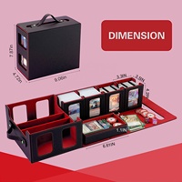Boîte de rangement Torson Commander en cuir PU personnalisable, capacité de 400+ cartes à double pochette, 4 compartiments amovibles, fenêtre de visualisation, dés