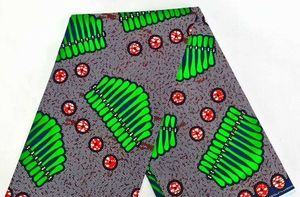 Tessuto <span class=keywords><strong>Organza</strong></span> Africano Batik Stampato Lucido Organico in <span class=keywords><strong>Cotone</strong></span> Bronzato 6 Iarde per Abiti e Abbigliamento Bambina - Product Image 6