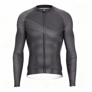 Maillot de cyclisme premium à lignes dégradées en relief, séchage rapide, résistant au vent, coupe personnalisée, vêtements de sport professionnels pour vélo de route - Product Image 3