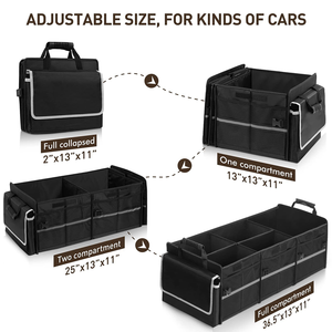 Organisateur <span class=keywords><strong>de</strong></span> <span class=keywords><strong>coffre</strong></span> <span class=keywords><strong>de</strong></span> <span class=keywords><strong>voiture</strong></span> 4 en 1 avec sac isotherme étanche, boîte <span class=keywords><strong>de</strong></span> rangement pliable multi-compartiments pour <span class=keywords><strong>voiture</strong></span>, camion, SUV - Product Image 2