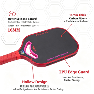 ไม้พายพิคเคิลบอลสำหรับเด็ก GQK T800 คาร์บอน แกนรังผึ้ง หนา 16 มม. หน้าไม้ตอบสนองไวพิเศษ ทนทาน - Product Image 4