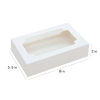 2024 Boîte à gâteaux en papier kraft avec fenêtre Boîte d'emballage macaron noir et blanc avec fenêtre