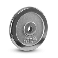Disques de musculation en argent très demandés, plaques de poids en fonte électrolytique chromées rondes pour la musculation
