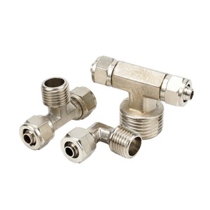 Sayu Pl8 01 Copper Nickel Plated Elbow Fitting For Pneumatic Hose With External Thread Right Angle <b>Connector</b> - Product Image 4