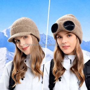 HKZB Bonnet de ski rétro unisexe d'extérieur personnalisé, bonnet d'hiver à visière, bonnet en tricot chaud et épais doublé - Product Image 4