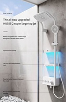 Ensemble de douche thermostatique haut de gamme en laiton avec écran LED numérique, filtration du chlore, étagère de rangement multifonctionnelle, design moderne