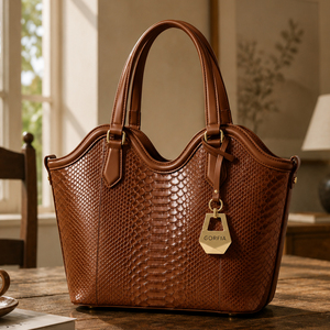 Women PU Leather Tote Bag Crocodile Embossed <b>Handbag</b> Large Capacity Shoulder Bag Crossbody Designer Bags - Product Image 1