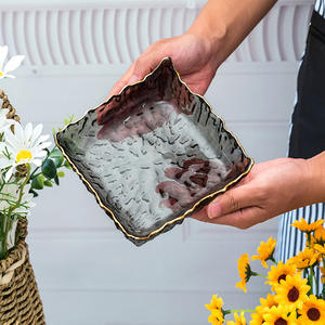 Ciotola di frutta quadrata creativa moderna in vetro per soggiorno/decorazione - Product Image 2