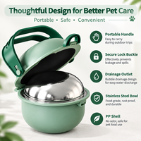 Bol d'alimentation portable 2 en 1 pour animaux de compagnie avec logo personnalisé, inclinable, en acier inoxydable 304, pour chien et chat, nourriture et eau, voyage en plein air, camping, accessoires pour animaux de compagnie