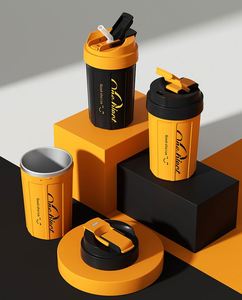 New Stainless Steel <b>Mug</b> with Lid - Coffee Cup - Portable Office Water Cup 450ml - Product Image 2