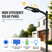 Lampe solaire de rue LED extérieure 40W 6000lm, éclairage automatique du crépuscule à l'aube, 3CCT, IP65, étanche, éclairage de sécurité routière