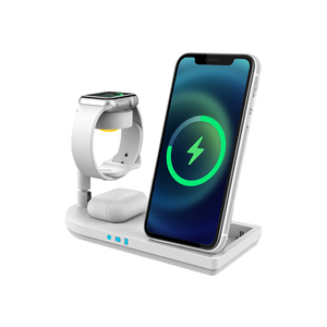 15W Smart Plug PD <span class=keywords><strong>Compatible</strong></span> 3-en-1 Cargador inalámbrico Carga rápida Cargador eléctrico de escritorio para iPhone <span class=keywords><strong>Android</strong></span> Smartphones - Product Image 1