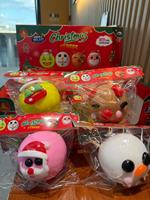 Jouet à presser visqueux à remontée lente en TPR, motif visage de chien Sumshers, thème Noël, cadeau en sachet OPP, vente en gros