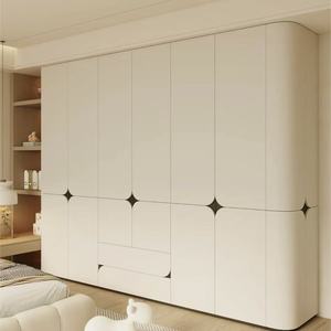 Armoires contemporaines élégantes et personnalisées Balom, couleur crème, avec table de toilette et bande LED pour meubles de chambre à coucher - Product Image 3