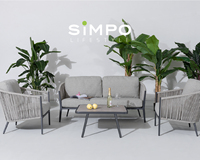 SIMPOLIFESTYLE Ensemble de canapés 2 places de qualité supérieure pour l'extérieur, résistant aux intempéries, pour salon, cour, jardin, hôtel