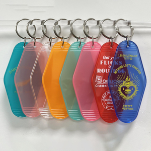 Biểu tượng tùy chỉnh <span class=keywords><strong>TAG</strong></span> quảng cáo trống Retro motel Keychain biểu tượng tùy chỉnh phổ biến nhựa khách sạn Móc Chìa Khóa quyến rũ trong suốt tên thẻ - Product Image 6