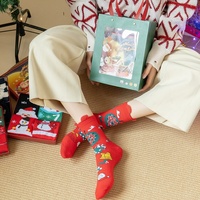 Coffret Cadeau Chaussettes de Noël – Nouvelle Collection Automne/Hiver – Chaussettes Mi-Mollet à Motifs Dessin Animé pour Femme – Idéal pour Cadeau de Noël Familial ou Petite Attention