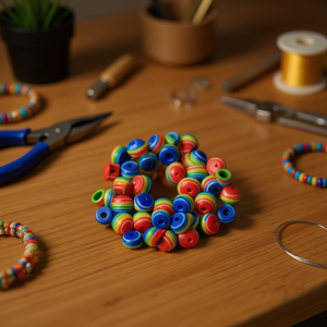 ILAN Striped <b>Bead</b> 10Mm Colorful Round Acrylic <b>Plastic</b> For Jewelry Making - Product Image 2