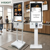 Quiosco de Pago Inteligente con Lector de Tarjetas de Crédito, Escáner de Códigos QR, Pantalla Táctil Android de 24 Pulgadas, Máquina de Autopago
