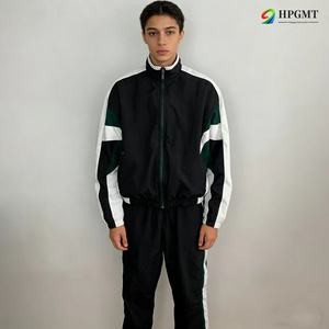 Спортивный костюм с индивидуальным логотипом: куртка на молнии и брюки, нейлоновый комплект из 2 предметов для бега - Product Image 1