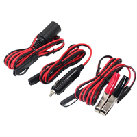 5Ft 16AWG 12V/24V voiture allume-cigare adaptateur câble rallonge prise prise avec pinces de batterie batterie Clip-On 15A fusible