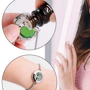 Bracelet diffuseur de parfum aromatique en acier inoxydable, bijou d'aromathérapie, médaillon diffuseur d'huiles essentielles, vente en gros, livraison gratuite - Product Image 4