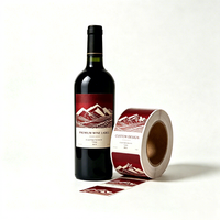 Étiquette adhésive personnalisée pour bouteille de vin, design couleur, impression sur papier, pour emballage de boissons et aliments