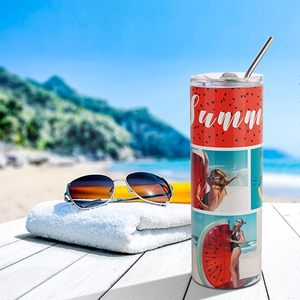 White Stainless Steel Vacuum Tumblers 20 Oz 6-12 Hours Thermal Insulation Boiling Water Safe Portable <b>Lids</b> <b>Straws</b> for Travel - Product Image 5
