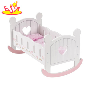 <span class=keywords><strong>Lit</strong></span> de poupée en bois réglable avec rangement, <span class=keywords><strong>lit</strong></span> de poupée à pois rose et gris pour jeux imaginatifs W06B157 - Product Image 4