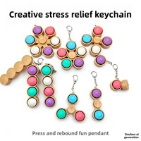 Jouet anti-stress simulé en forme de boulette vapeur, pendentif porte-clés souple à bouton-poussoir lumineux en plastique, parfait pour la relaxation.