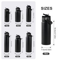 Botellas deportivas personalizadas de 18 oz, termo aislado al vacío, a prueba de fugas, libre de BPA, botella de agua térmica de acero inoxidable para gimnasio y viajes