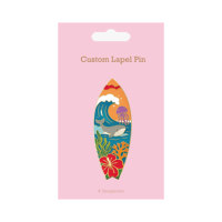 Broches en émail personnalisées sur le thème du surf, badges de revers en métal en gros, souvenirs créatifs de sports nautiques