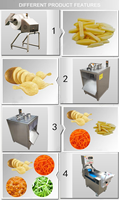 Industriële bananen- en plantainchips snijmachine met neerwaartse druk, groentesnijder