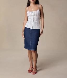 Débardeurs pour femmes, fabricants de vêtements, 2025, respirants, anti-rétrécissement, décontractés, dentelle sexy, sans manches, courts, tricotés, fitness, A&J BX01 - Product Image 4