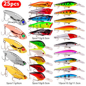 Nouveaux Leurres de Pêche Durs Kits d'Appâts Minnow Wobbler Crankbaits Couleurs Mixtes Hameçons Triples Matériel de Pêche Ensemble d'Appâts Durs - Product Image 6