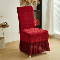 Housse de chaise rouge avec pour la vente par lots-Ensemble de housse de chaise de salle à manger domestique