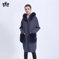 Janfur-pull en laine tricoté pour femmes, chandail à capuche, Long Cardigan de bonne qualité, chaud, automne et hiver